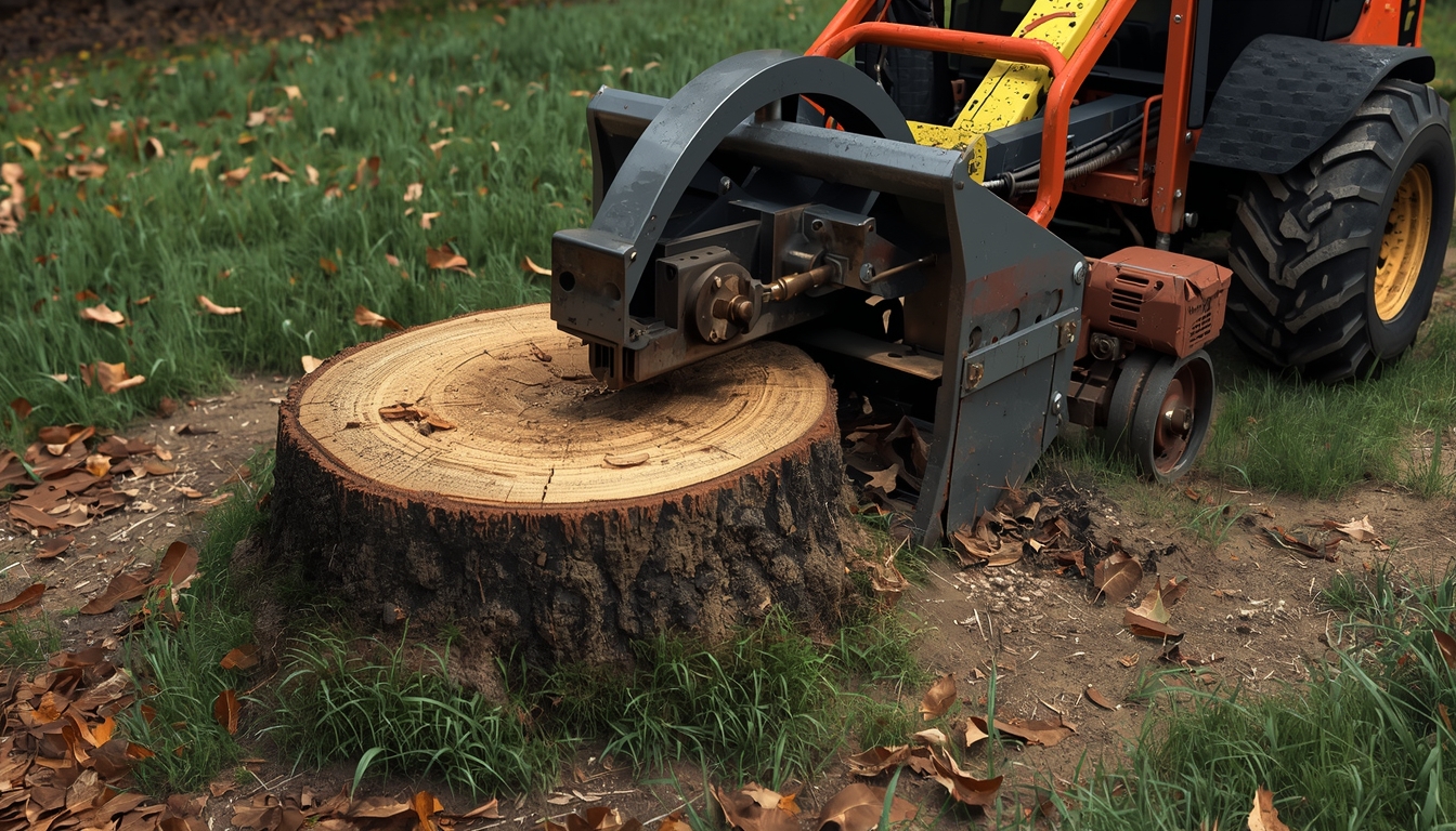 Stump grinding process and equipment